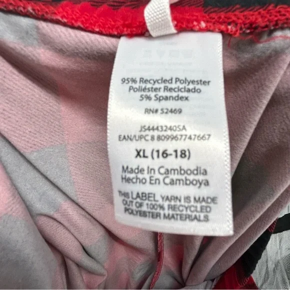 Joyspun Women’s Buffalo Plaid “COZY” Pajama Set – Red/Black Check – Size XL - Picture 7 of 7